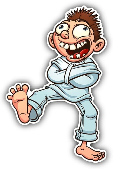 Guy Straight Jacket Crazy Cartoon Sticker Decal Design 3" X 5 ...