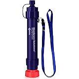 WS02 Water Filter Straw, Versatile 0.1 Micron 4-Stage Water Purifier Survival Gear, Removable Portable Filtration Straw for H