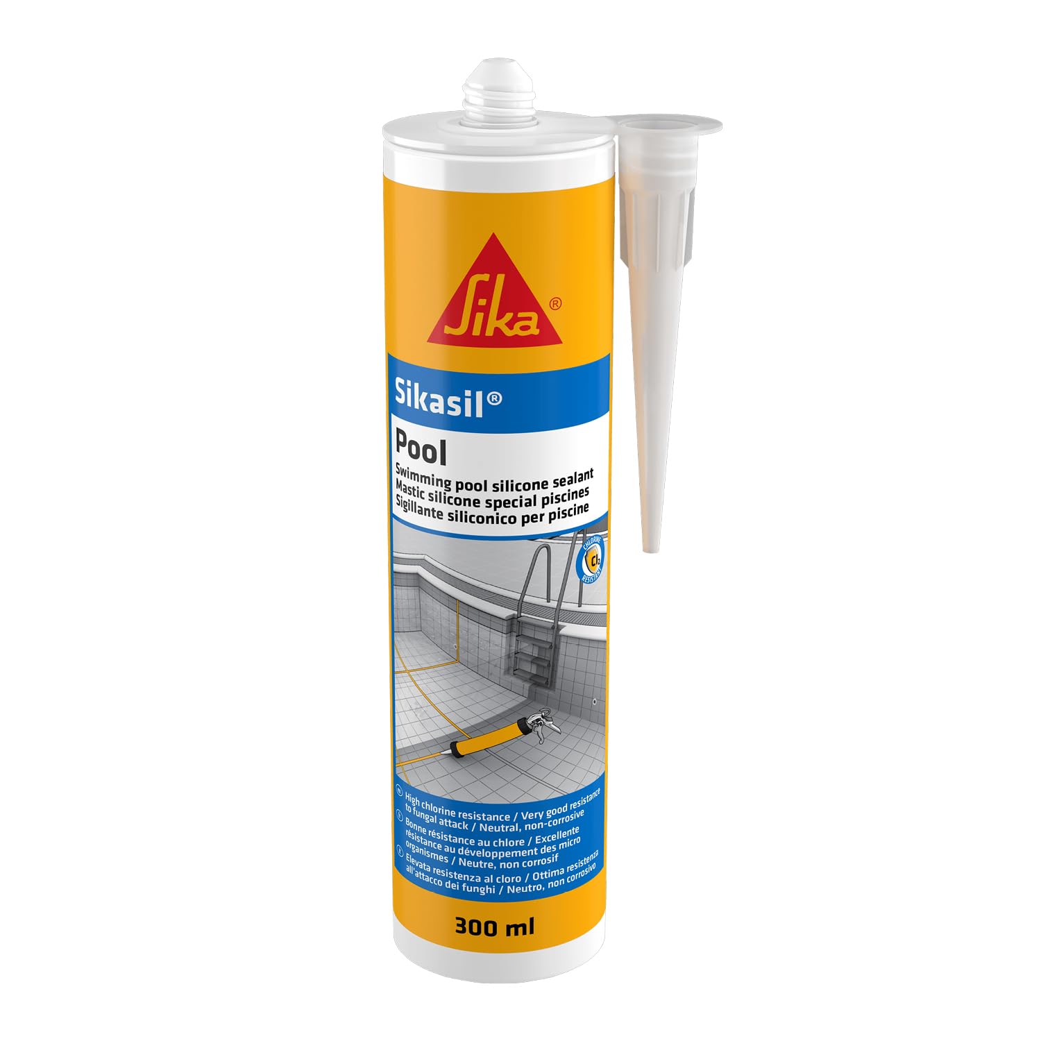 Sika Sikasil Pool Silicone Sealant – For Swimming Pools and Wet Areas – Suitable For Internal And External Use – White – 300ml