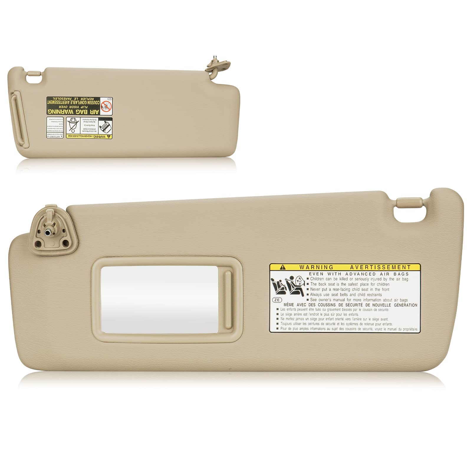 Photo 1 of Sun Visor for Toyota Highlander 2004-2007, Left Driver Side Beige Sunvisor Replacement 74320-48260-A0