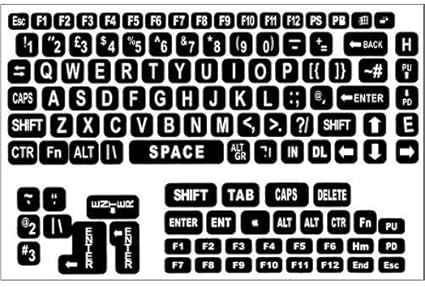 black labels with white print