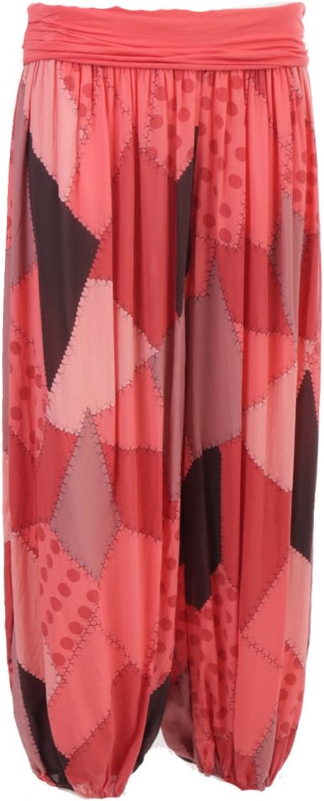 Italian Ladies Lagenlook Boho Hippy Hareem Baggy Yoga Trousers Pants Size 10-16