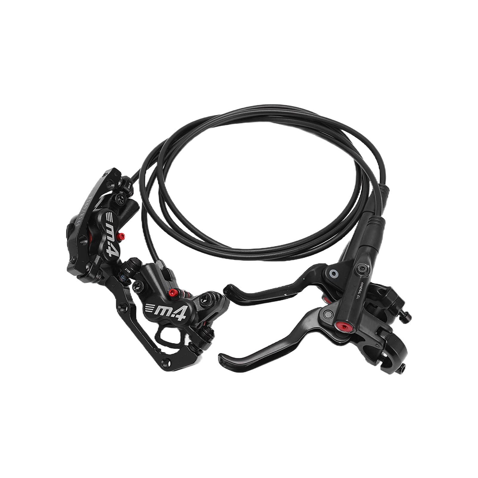 MT420 Aluminum Alloy 4 Piston Hydraulic Disc Brake Set - Left Rear 1400mm, Right Front 800mm for Mountain & Fat Bikes