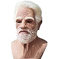 ASTP&FH Halloween Realistic Old Man Latex Human Head Masks Soft Wrinkle Face Headgear Halloween Costume Cosplay Mask