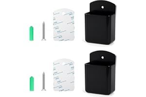 3DSKY 2Pcs Remote Holder Wall Mount, Remote Control Holder for AC TV, Wall Mount Box Organizer with Self Adhesive and Screws for Home Office Storage (Black)