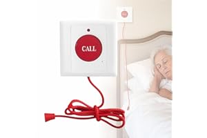 BAOZENP Wall-Mounted Emergency Call Button with Pull Cord - Elderly SOS Alert System for Home Care, Patient Minitering, Nurse Call Button for Disabled & Bedridden, 1Pc