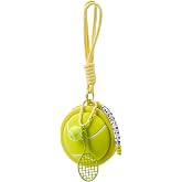 GSTFY Personalized Tennis Ball Pouch with Racket Charm - Custom Name Storage Bag for Tennis Lovers &amp; Players