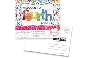 AMANDA CREATION Welcome To 4th Grade Alphabet Themed Blank Postcards For Teachers To Send To Students, 4"x6" Fill In Notecards by AmandaCreation (30)