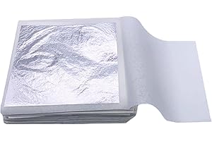 20Pcs Edible Silver Leaf Sheets, 2.4x2.4in Silver Leaf Sheets, Edible Paper for Beauty Routine, Makeup, Bakery, Pastry, Cake,