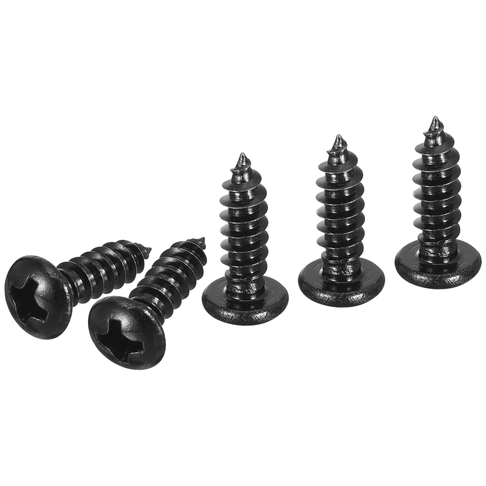 DTGN #8x1/2" Phillips Pan Head Self-tapping Screw - 100Pack - Black Oxide 304 Stainless Steel Sheet Metal Screws Wood Screws — image 1