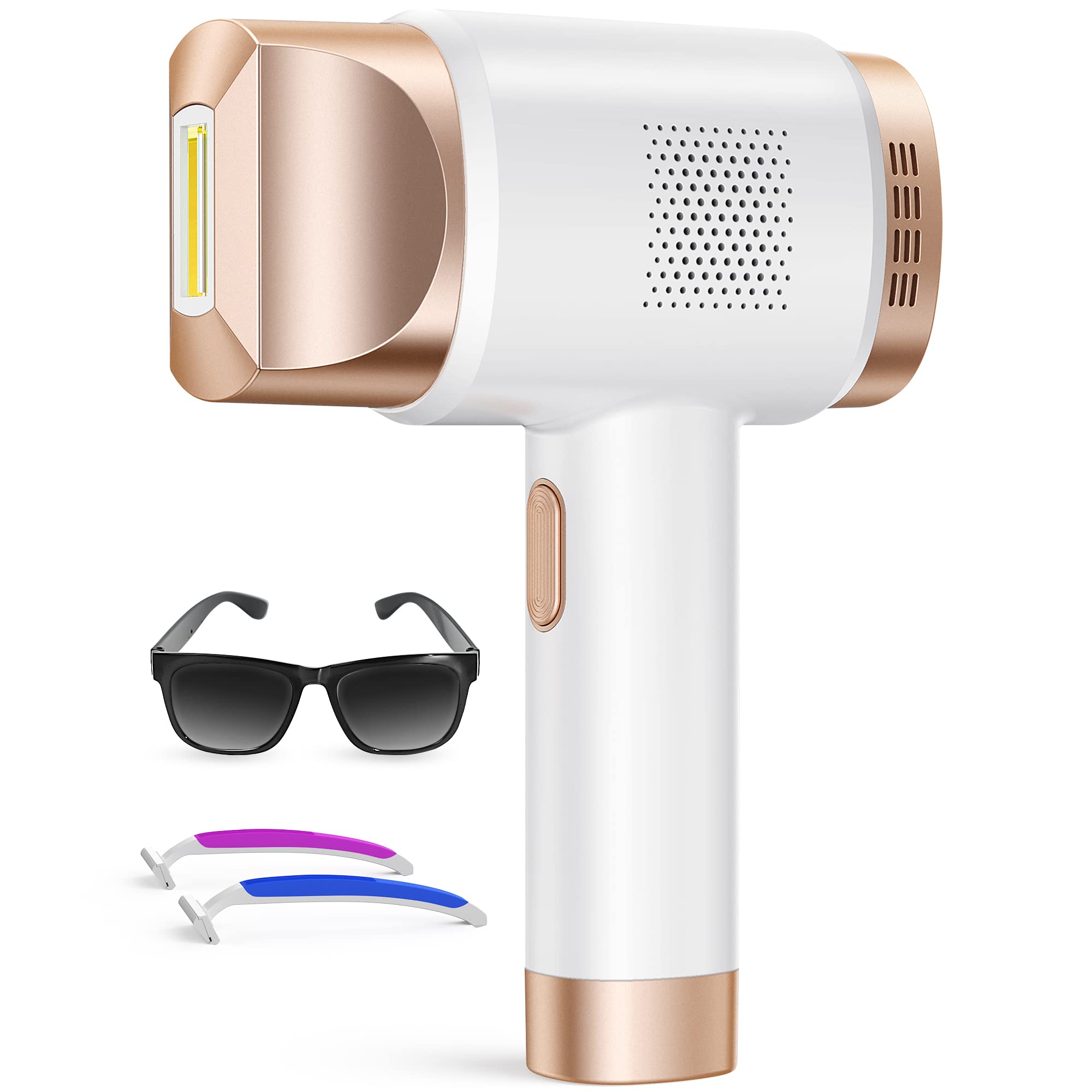 Prettivo 3-in-1 IPL Hair Removal Device, Laser Hair Removal Device with 9 Energy Levels, Auto-Glide Mode, 999,900 Flashes, IPL Laser Hair Removal for Facial Leg Body Women Men