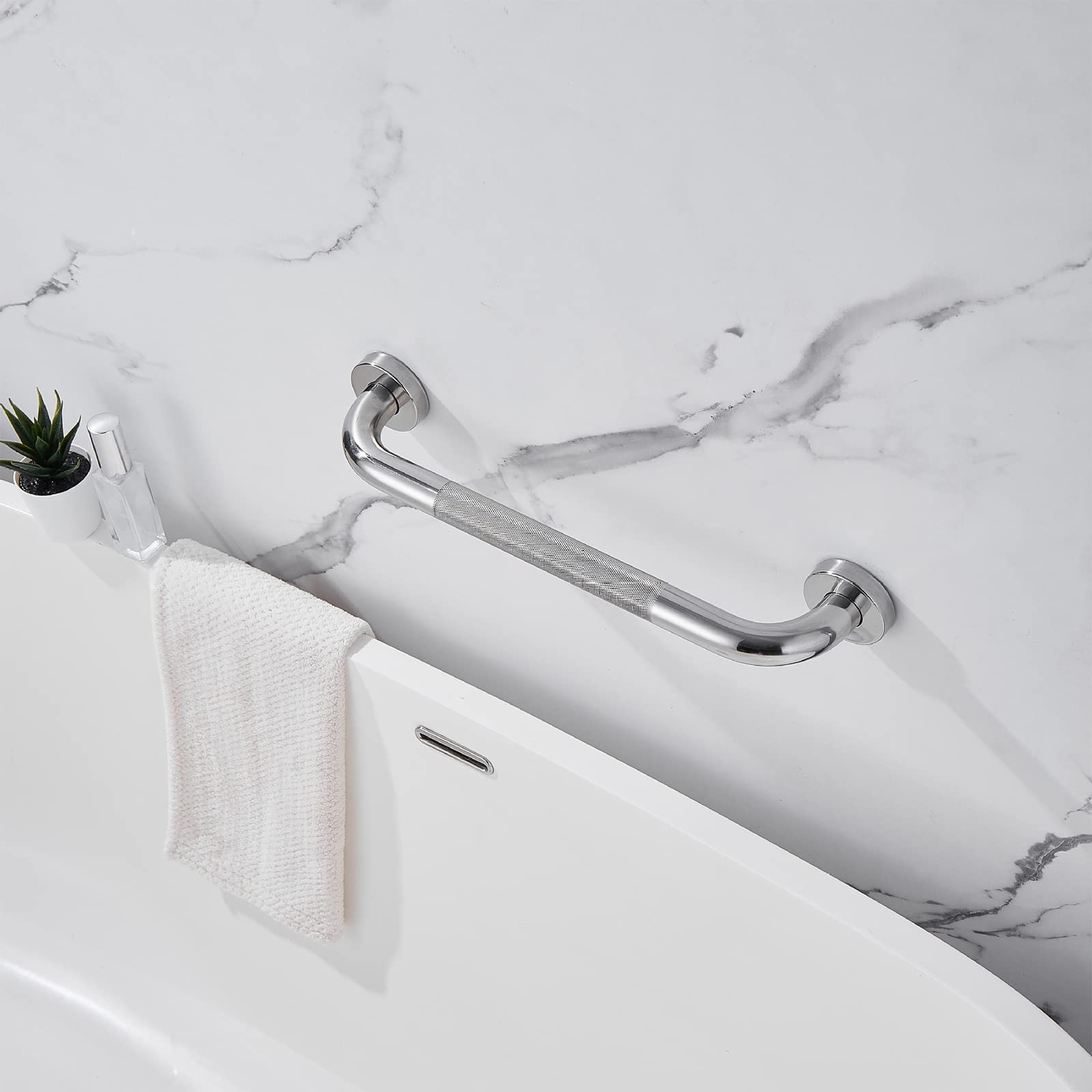 Rockgoya Shower Grab Bar, 2 Pack 12 Inch Bathroom Grab Bar, 304 Stainless Steel 1.25