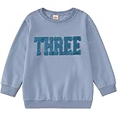 GLIGLITTR Birthday Sweatshirt for Toddler Baby Boy Girls 1st 2nd 3rd 4th 5th 6th 7th Embroidery Shirts Tops Bday Party Outfit