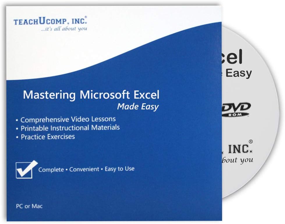 Learn Microsoft Excel 2016 Made Easy Video Training Tutorial DVD-ROM Course: Even Dummies Can Learn Excel With This Course for Everyone