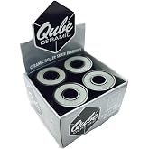 Sure-Grip QUBE Ceramic Skate Bearings | 8mm High Performance Bearings for Roller Skates, Inline Skates- Comes in Pack of 16