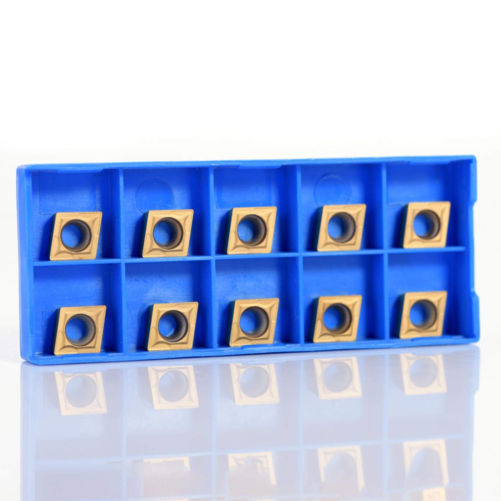 Oumefar 10pcs Golden Cemented Carbide Tips Inserts Set Milling Inserts Turning Tools CCMT09t304 CCMT32 5 for Lathe