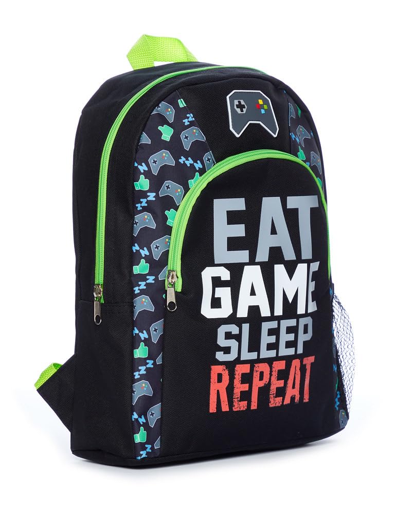 ThePyjamaFactory Eat Game Sleep Boys Girls Gaming Backpack Gamer Rucksack Kids School Bag — image 1