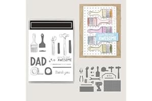 FUNLUCK 2023-2024 Stamp and Dies Set for Card Making, Stamps Arts Supplies Metal Cutting Dies for DIY Scrapbooking,Adult DIY Craft Scrapbooking Arts Crafts for Christmas,Holiday (5254)