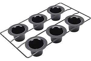 SPYMINNPOO Popover Pan, Non Stick 6 Cup Muffin Pan with Deep Tapered Cake Cups Carbon Steel for Oven Baking and Home Bakers