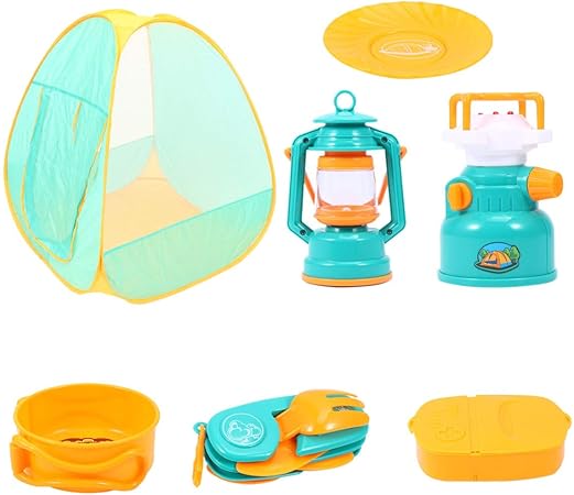 Amazon Hakka 7ピースキッズキャンプギアセットでポップアッププレイテント屋外おもちゃふりバーベキュープレイセット用男の子女の子キャンプツール キッズテント おもちゃ