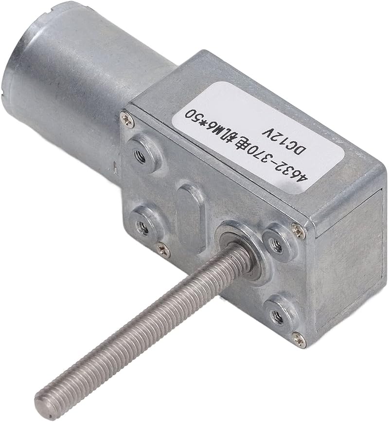 AMONIDA DC Gear Motor M6 Self-Locking Worm Gearbox 12V 1RPM for Printers
