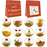 LWXLJMJZC- Blooming Tea-12 Unique- Hand-Tied Premium Green Tea with Edible Flowers - Individually Sealed-Gifts For Tea Lovers