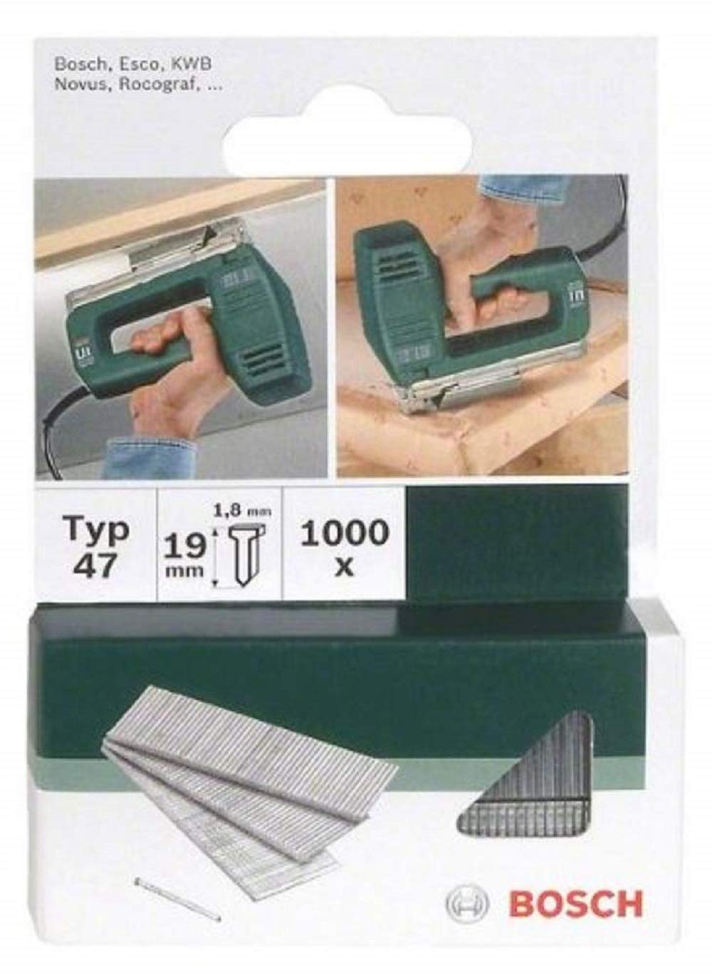 Bosch 1000x Nails Type 47 (1.8 x 1.27 x 23 mm, Accessories for Tacker, Staple Gun)