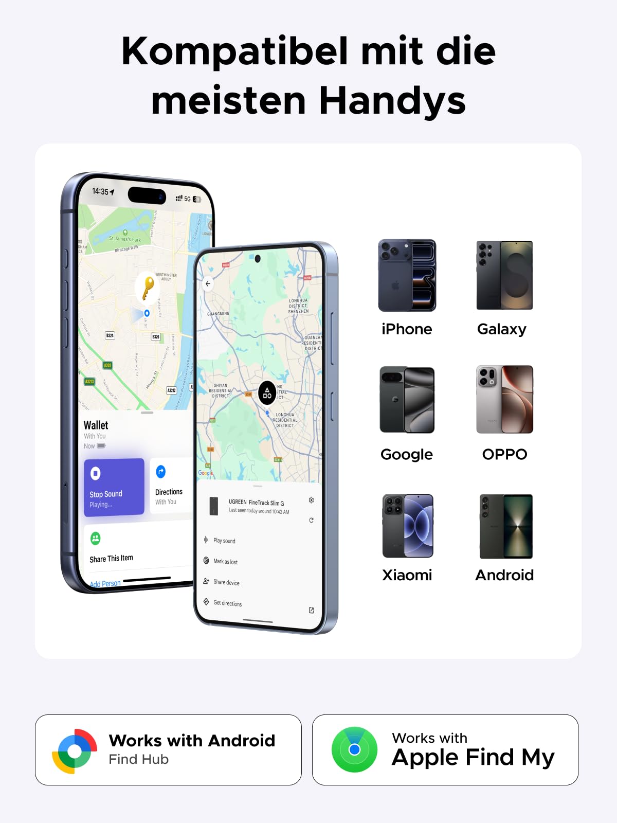 UGREEN FineTrack Slim Duo 2 für iOS & Android mit RFID-Betrugsschutz 6