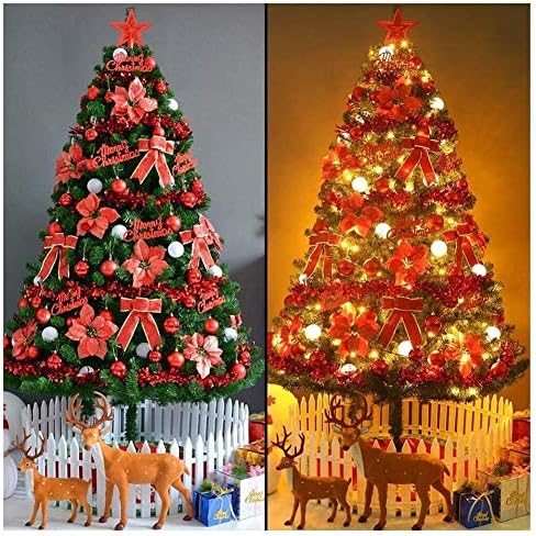 クリスマスツリーライトクリスマスツリースタンドledライトオーナメントのプリライト光ファイバーxmastree 環境に優しいpvc難燃剤 簡単な組み立て 赤 サイズ 5ft メイルオーダー 150cm