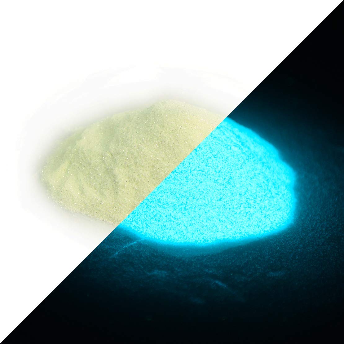 lumentics Afterglow glitter - Glow in the dark glitter. Fairy dust crafting glitter with afterglow pigments. (Luminous colour: blue-green)