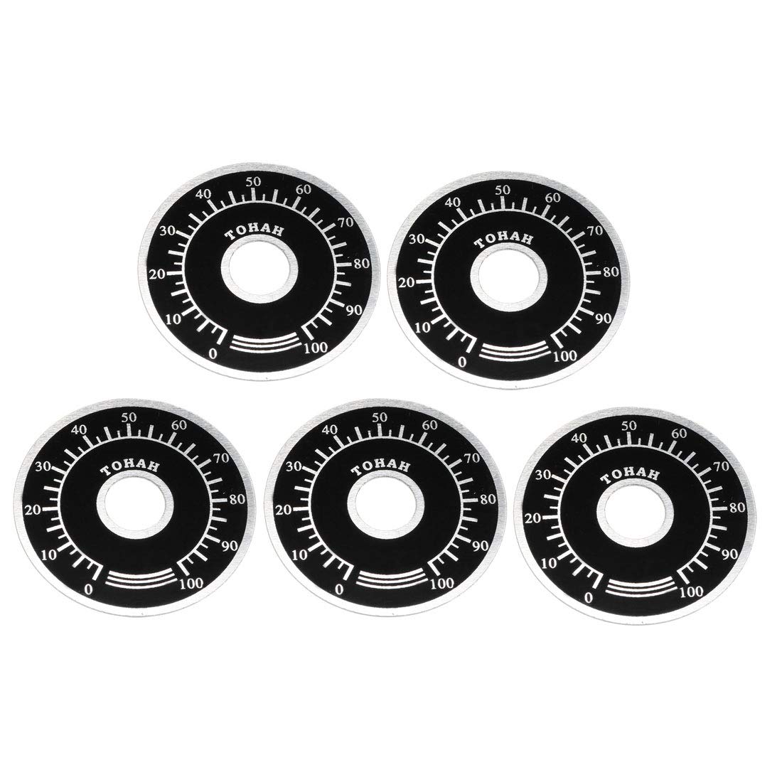 Sourcingmap Rheostat Variable Transformer Potentiometer Control Dial Face Plate 5pcs