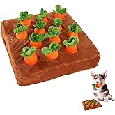 AGYTBG Carrot Snuffle Mat for Dogs, Interactive Dog Plush Puzzle Toys, 2 in 1 Non-Slip Nosework Feed Games, Pet Stress Relief with 12 Carrots