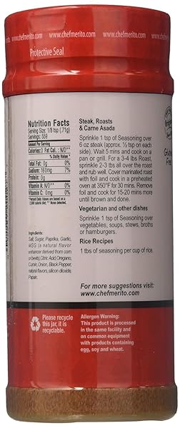 CHEF MERITO CARNE ASADA STEAK & MEAT SEASONING, 14 OUNCE