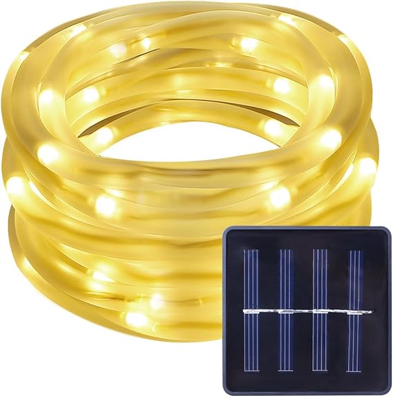 LE 5m 50 LED Outdoor Rope Lights, Warm White Solar Powered String