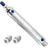 NANLACH Pneumatic 32mm Bore 300mm Stroke Air Cylinder Double Action with 2Pcs 8mm Fitting MAL32x300