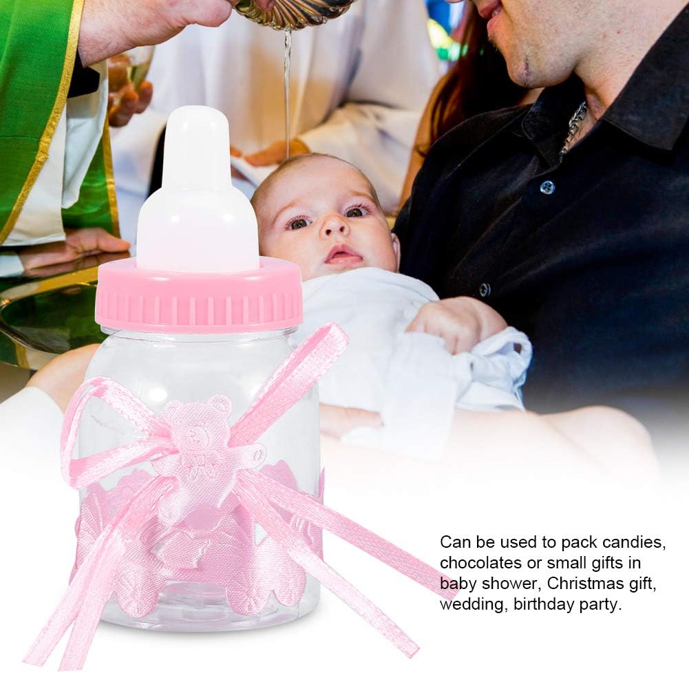 24Pcs Fillable Bottles Sweet Candy Box Gift for Baby Shower Party Decorations Wedding Birthday Party(Pink) - Image 4