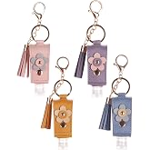 shuielai 4pc Keychain Holder, 30ml Refillable Travel Bottles for Hand Sanitizer Lotion,Clip on Keychain for Purse Backpack