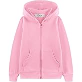 Kid Nation Kids Soft Brushed Fleece Zip-Up Hooded Sweatshirt Hoodie for Boys or Girls 4-12 Years