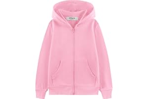 Kid Nation Kids Soft Brushed Fleece Zip-Up Hooded Sweatshirt Hoodie for Boys or Girls 4-12 Years