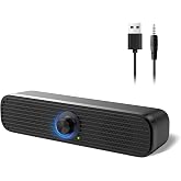 1Mii 3.5mm Computer Speakers for Desktop Laptop Tablet with Volume Control | USB Powered PC Speakers, Small External Speakers Wired, Stereo Sound with 3.5mm Audio Plug for Windows Mac Linux PCs Monitor