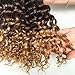 Ombre Curly Hair Bundles Brazilian Deep Wave 3 Tone Curly Weave Human Hair Unprocessed Ombre Hair Extensions 10 12 14inches Dark Roots Honey Blonde Ombre Brazilian Hair T1B/4/27