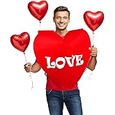 WZSTNBLA Valentine Costume Love Heart Costume Men Women Red Funny Cosplay Costumes for Anniversary Holiday Party Supplies
