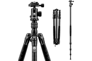 SIRUI Traveler 7C Camera Tripod 65.55 inches Carbon Fiber Arca Tripod with E-10 360° Panorama Ball Head and Arca Swiss Quick Release Plate Load Capacity Up to 17.6lbs, Convertible to Monopod