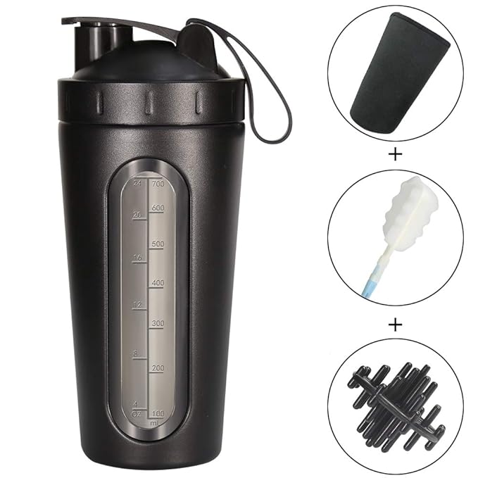Tailiand Protein Shaker Bottle, 304 Stainless Steel Loop Top Smoothie