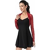AmélieBoutik Women Ruched Long Sleeve Bolero Cropped Sheer Shrug Open Front Cardigan Lightweight Knit