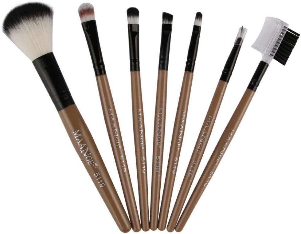 Amuster 7pcs Makeup Cosmetic Brushes Eyeshadow Eye Shadow Foundation Blending Brush (gold)