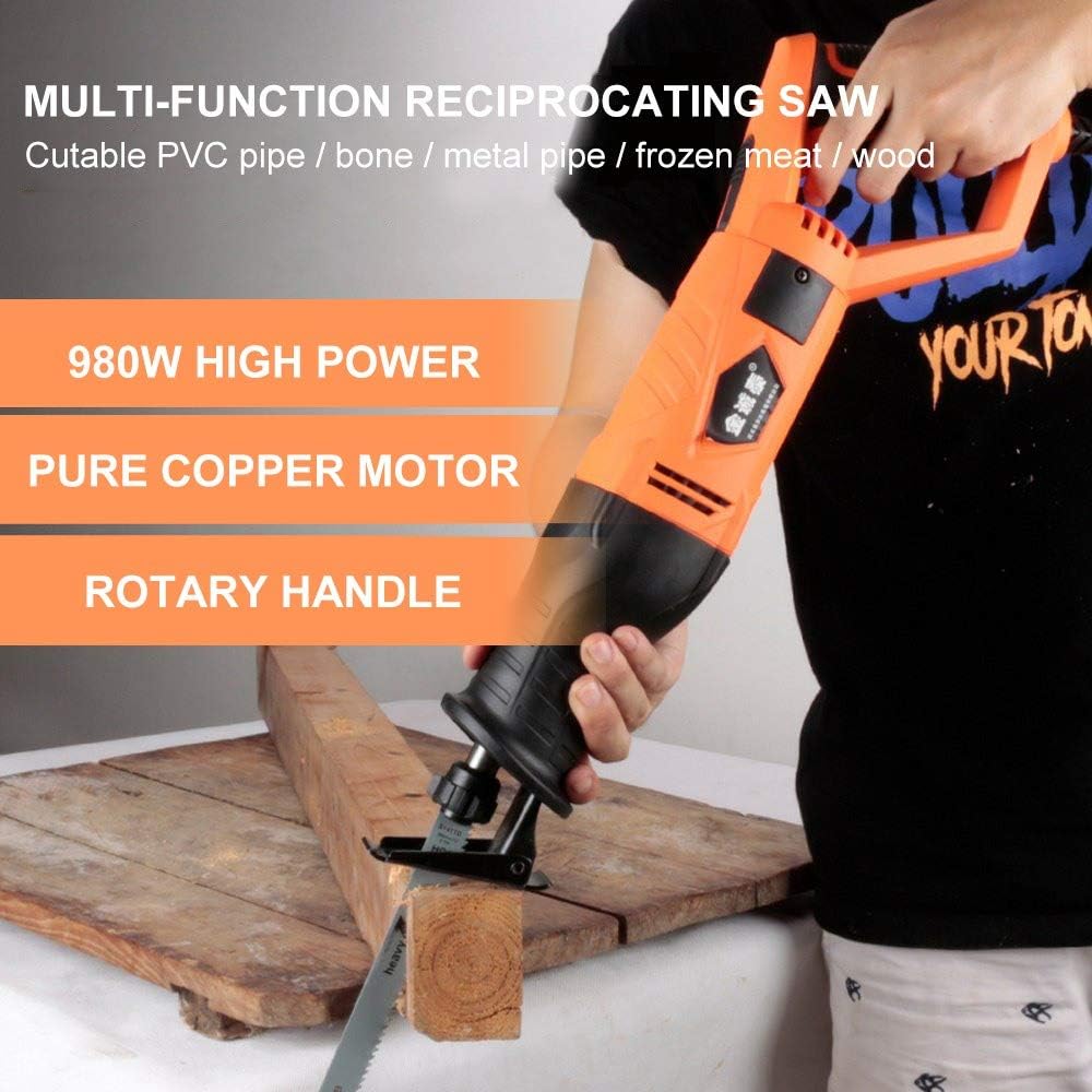 220V Cutting Power Saw Tool, 850W Rotary Handle Variable Speed Reciprocating Saw, Cordless Reciprocating Saw Parts- Woodworking set