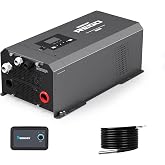 Renogy REGO 3000W Pure Sine Wave Inverter Charger with LCD Display | 12V DC to 120V AC Power Inverter Built-in Bluetooth for RV Truck Solar Off-Grid Cabin, 4-Stage Charging, Surge 9000W