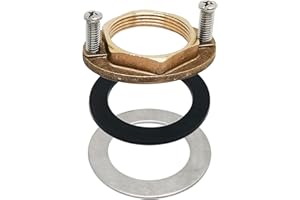 NGEGE 2sets 32mm(1-1/4inch) Brass Female Thread Hex Lock Nut,for 32mm Outer Diameter Pipe, Faucet Fixing Tool Set for Kitchen Bathroom Basin Sink(Gold)