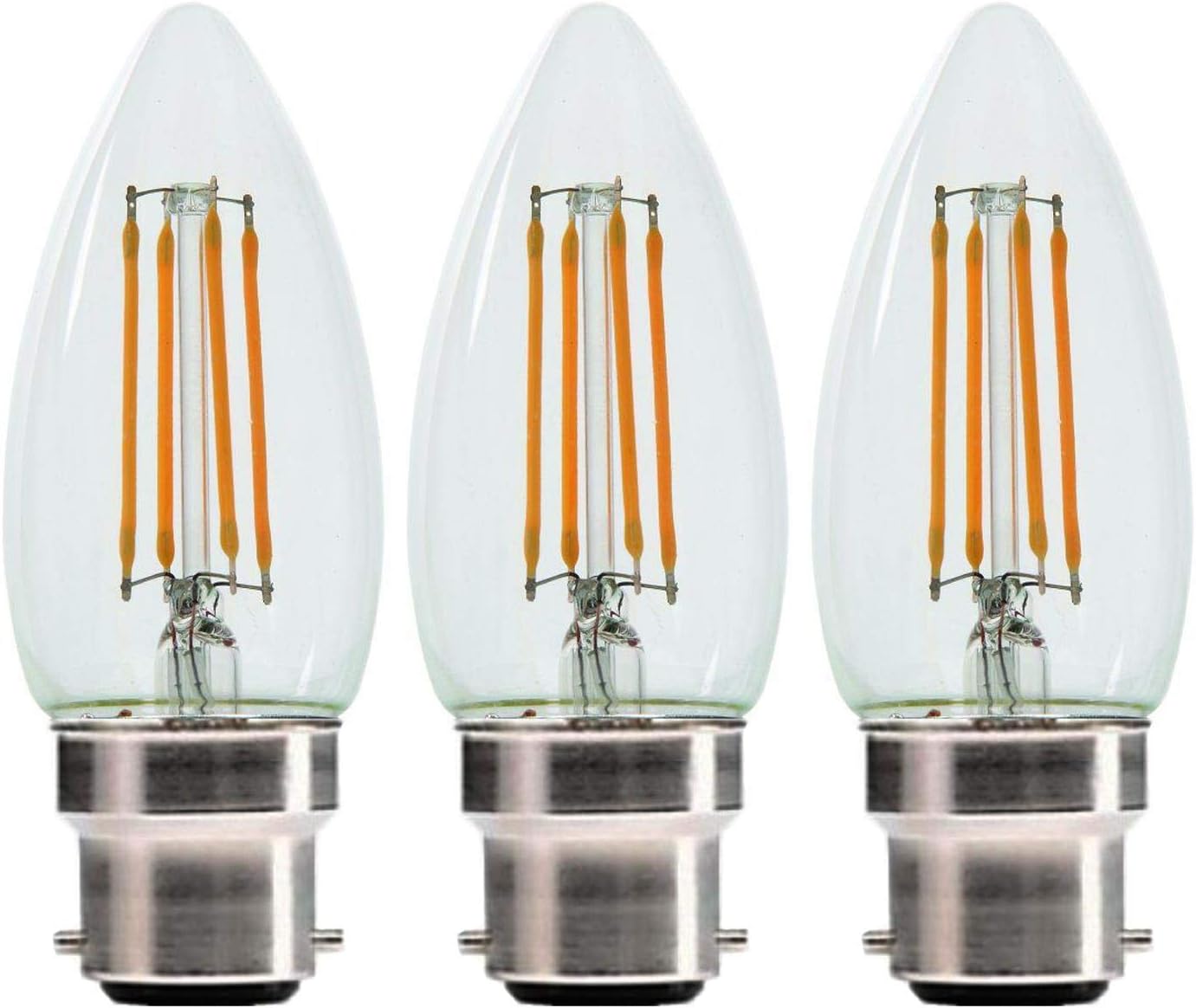 paul russells LED Candle Filament Light, 4.5W 40W Equivalent Replacement, 470LM Lumens, 2700K Warm White